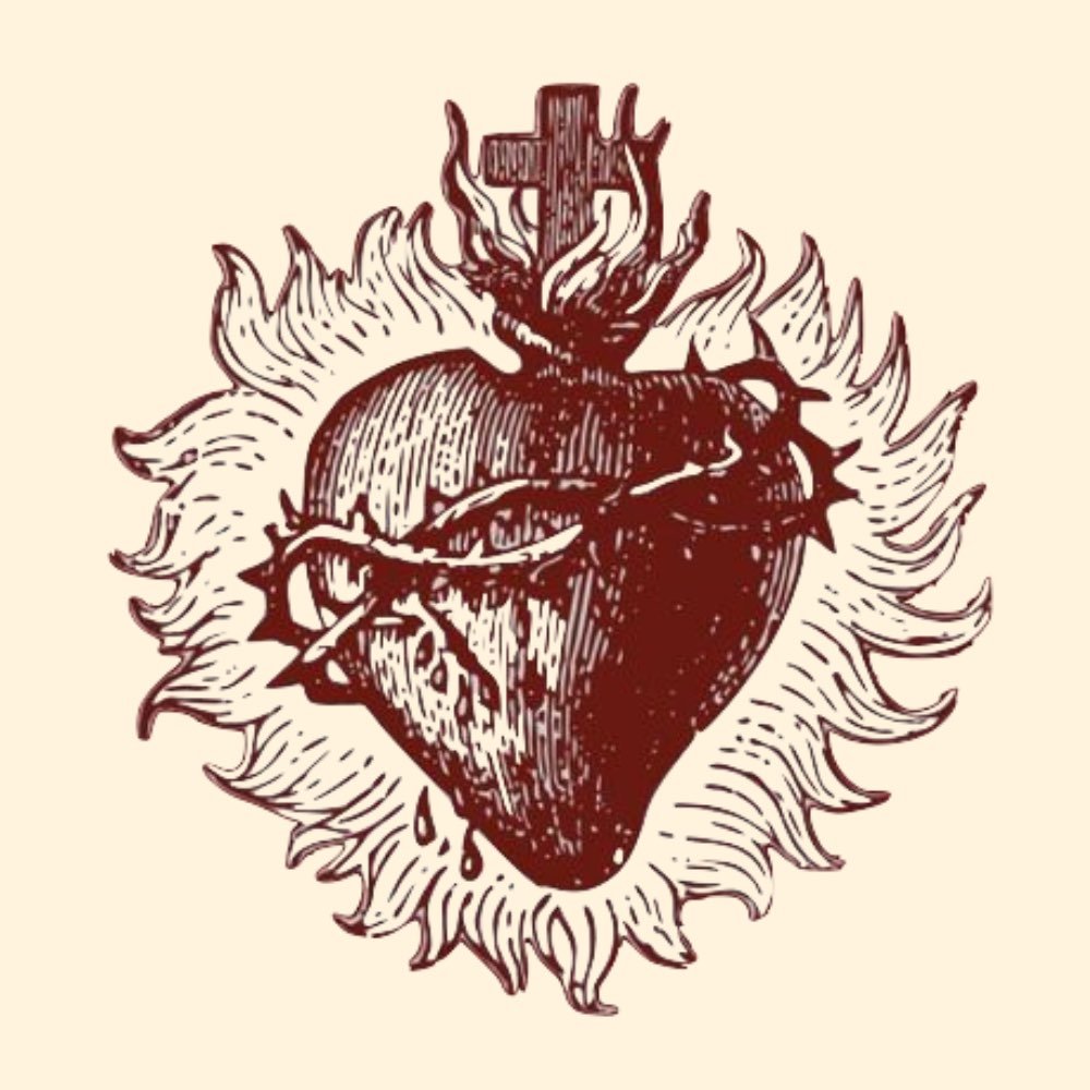 Brandkast logo – doorboord hart met doornen